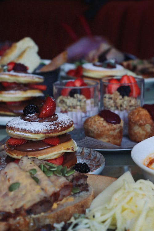 Table with Sweet and Salty Breakfast Meals