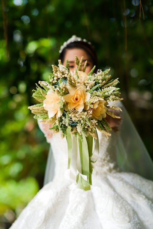 A Bride Holding a Bouquet