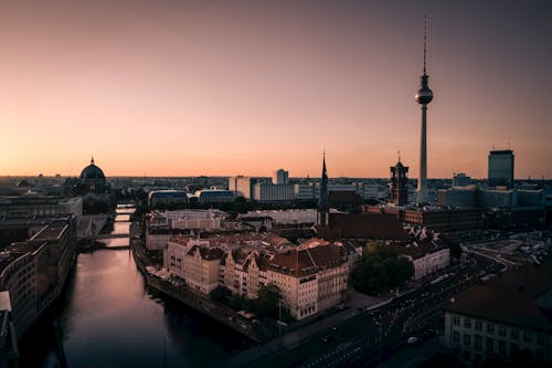 Foto stok gratis Berlin, cityscape, Fernsehturm
