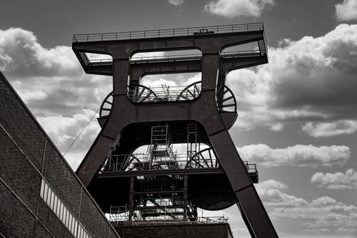 Free Historic industrial structure in Essen, Germany under a cloudy sky. Stock Photo