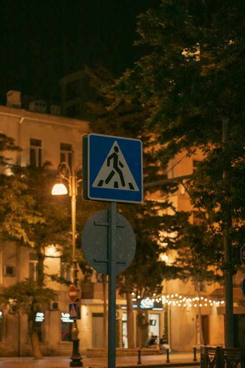 Road Sign at Night