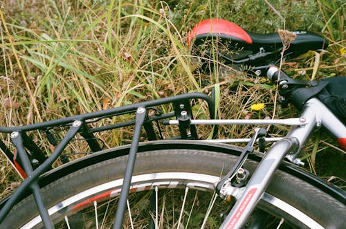 Cloe up of Bicycle Lying Down on Ground