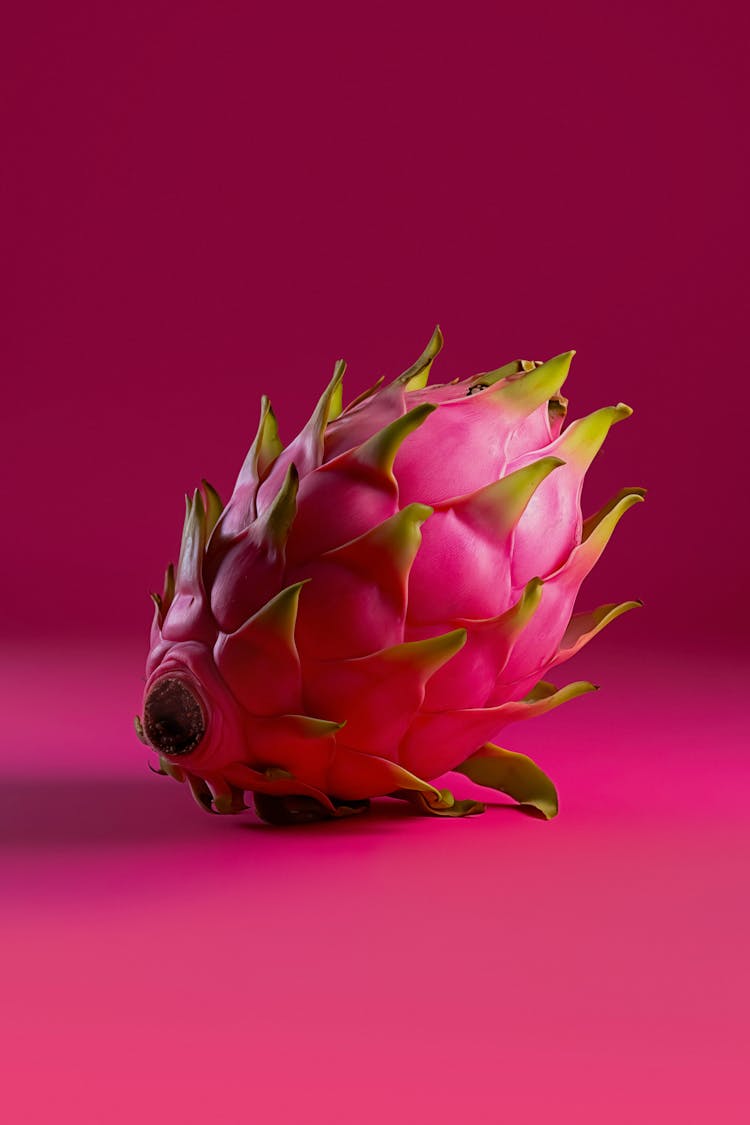 Dragon Fruit On Hot Pink Background