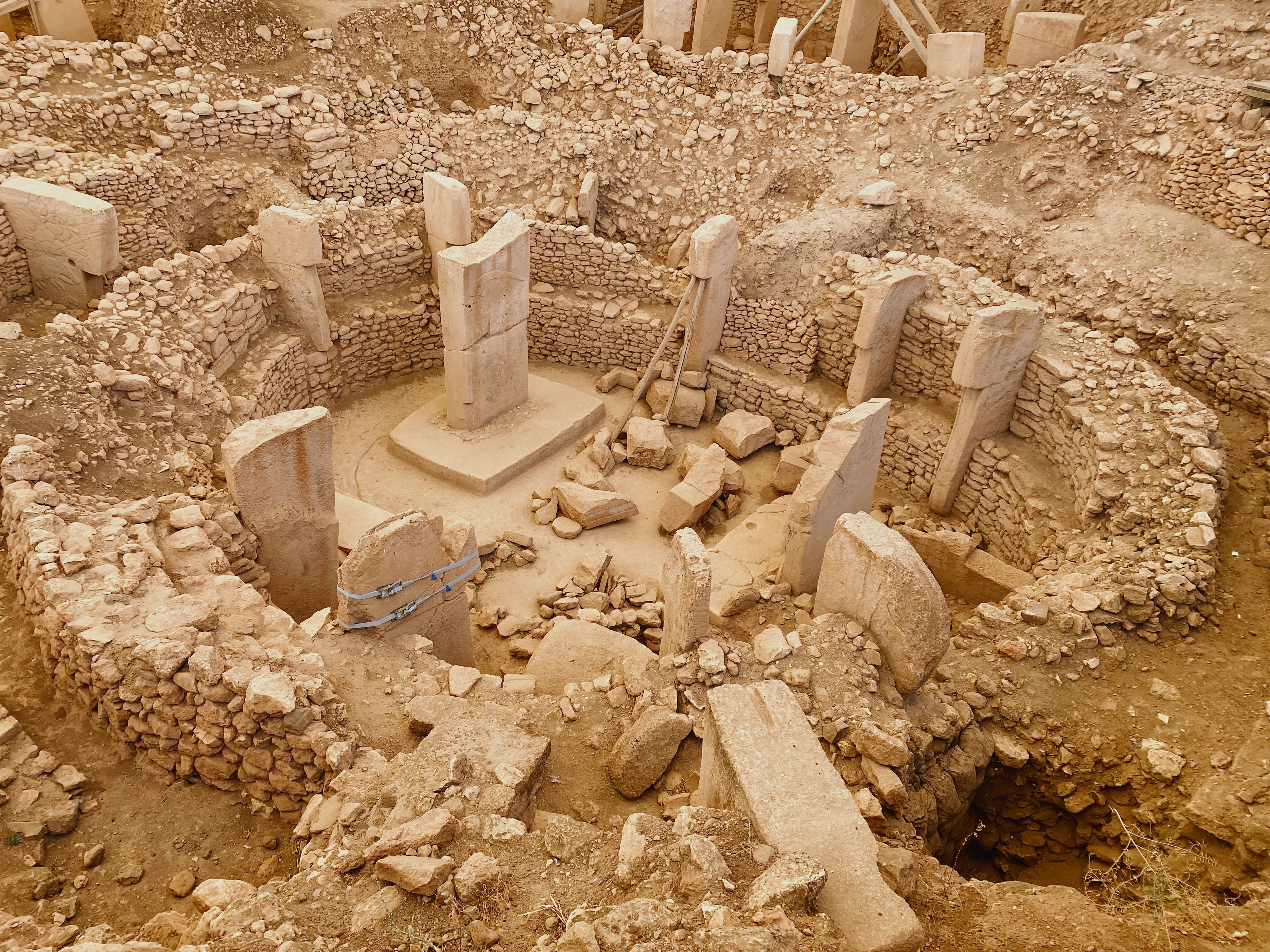Excavated Phoenician temple walls at the Ancient Kition site in Larnaca