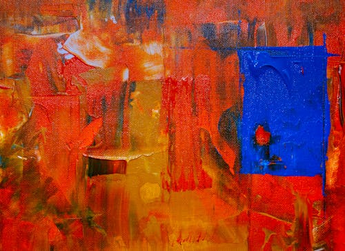 Kostenlos Rote Und Blaue Abstrakte Malerei Stock-Foto