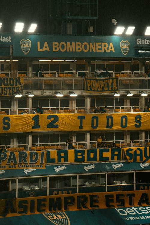 Stands of La Bombonera Stadium in Buenos Aires 