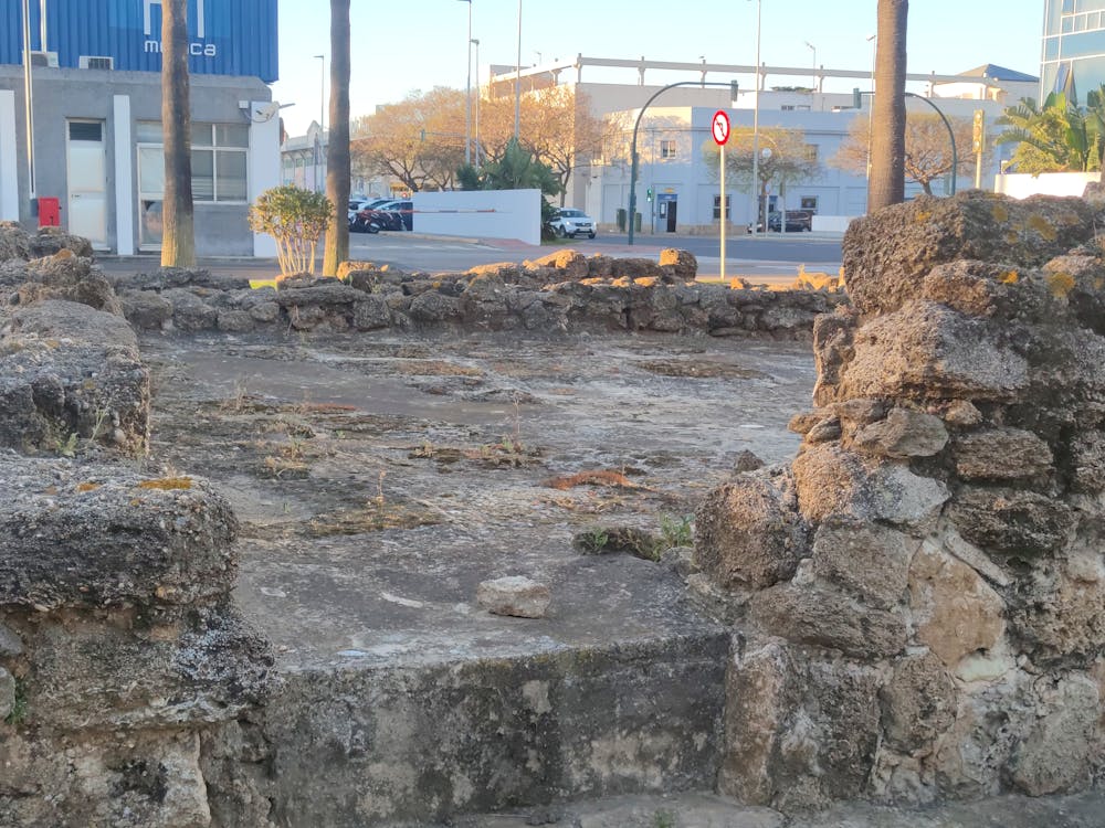 villa romana en el interior de la zona franca de Cádiz