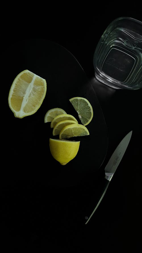 A Sliced Lemon on a Table