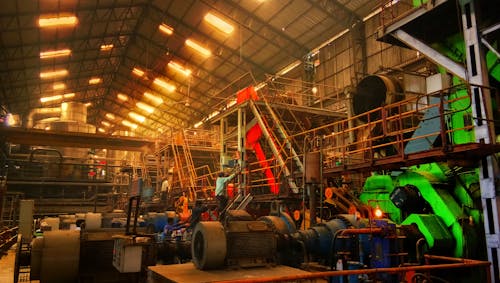 Industrial Machinery in a Factory 