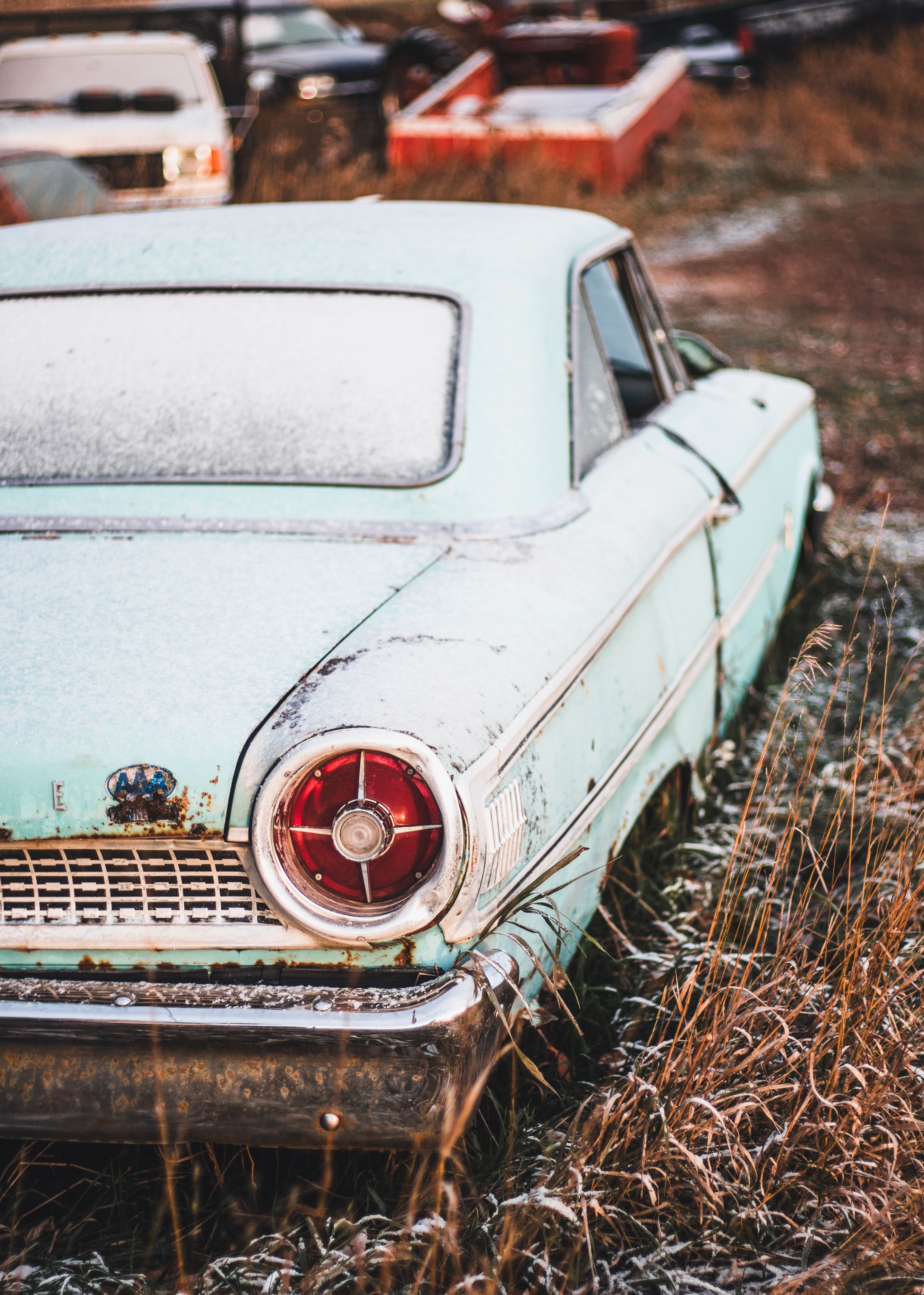 Abandoned Red Car Parked On Side Of Road · Free Stock Photo