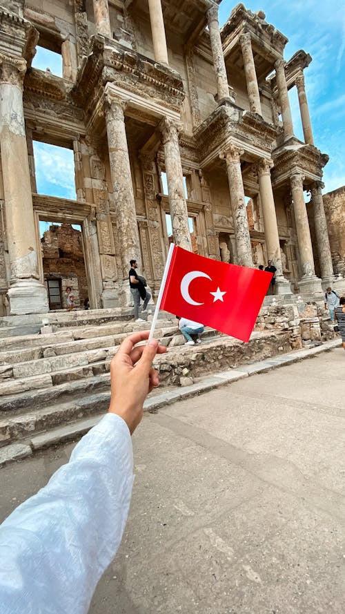 Foto stok gratis bendera turki, ephesus, kalkun