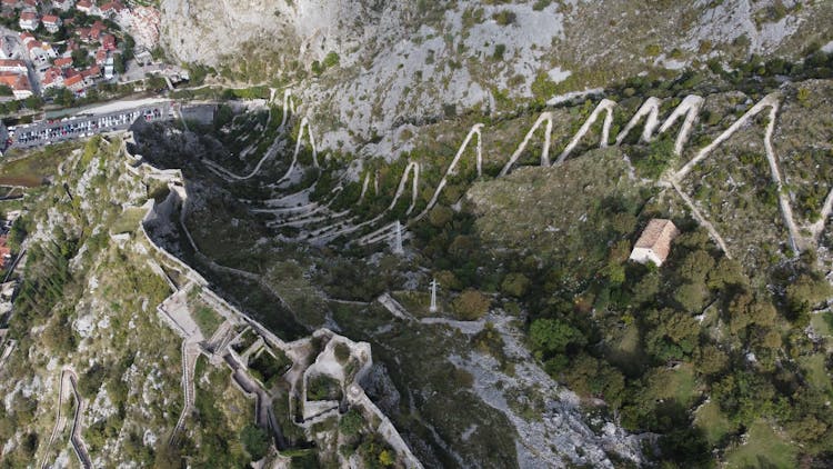 Fortress Of Saint John And Serpentine Road In Kotor