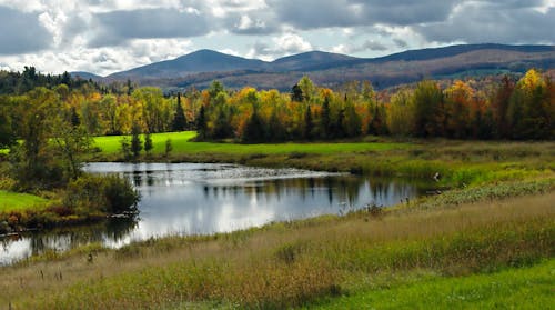 Free stock photo of fall foliage, lakes, mountains