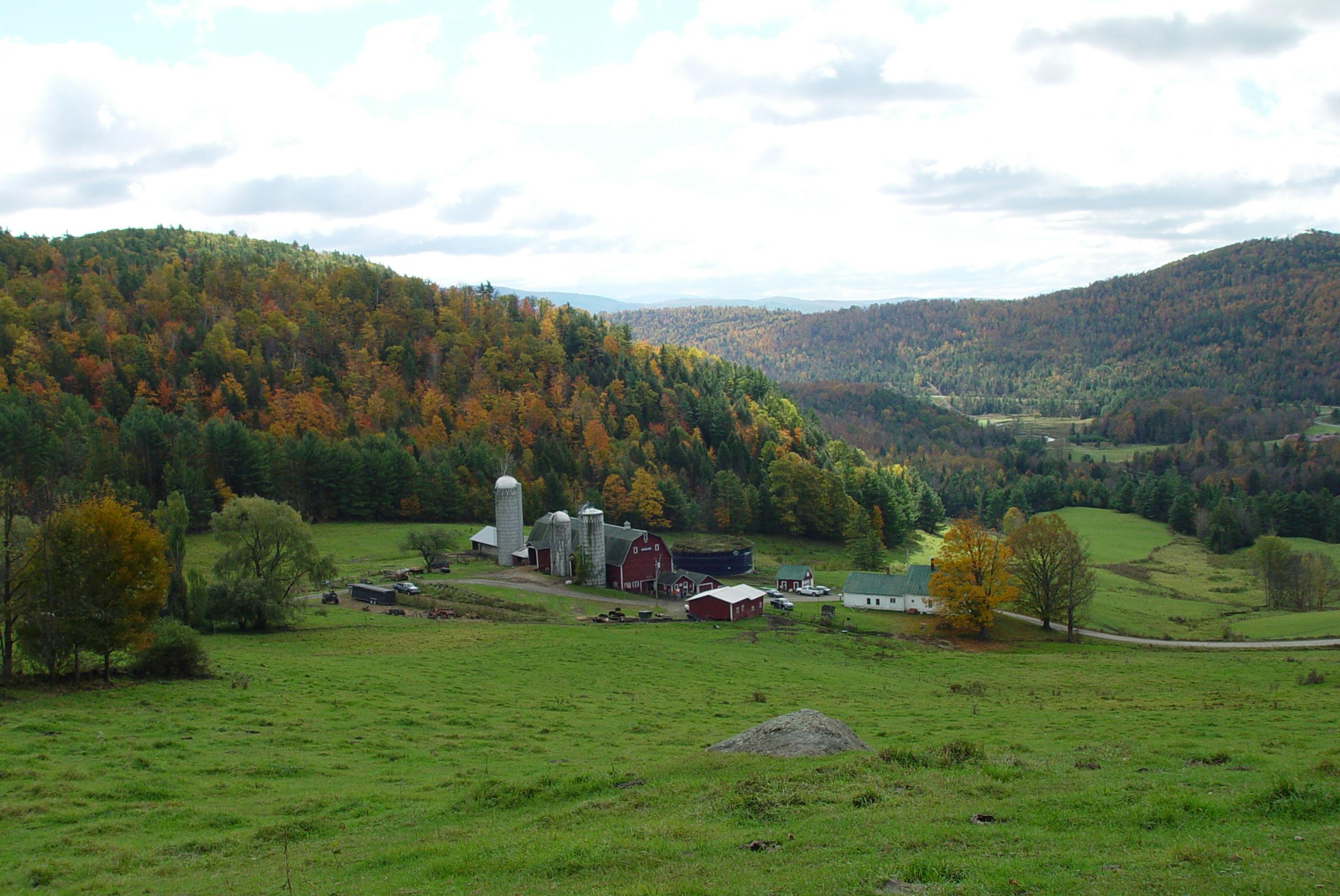 Free stock photo of fall foliage, farm, green mountains