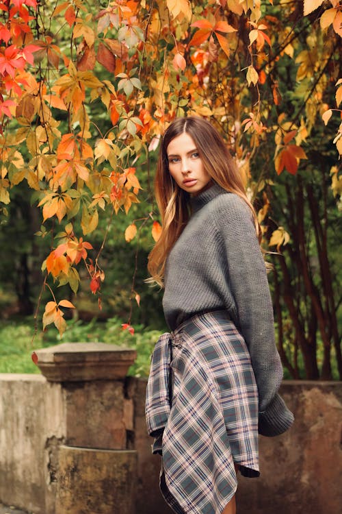 Model in Sweater in Autumn