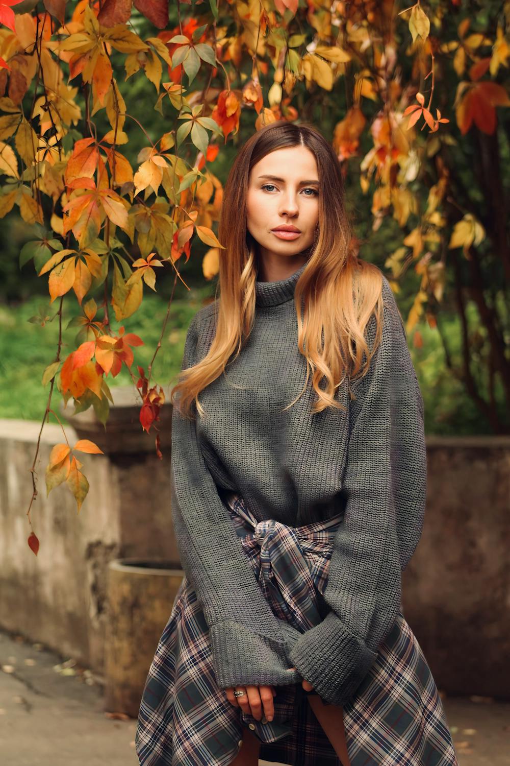 Woman with Brown Hair and in Sweater · Free Stock Photo