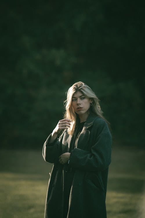 Blonde Model in Coat