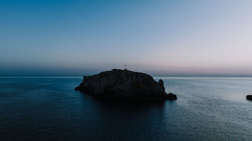 Cross on a Small Islet in the Sea, Polignano a Mare, Italy