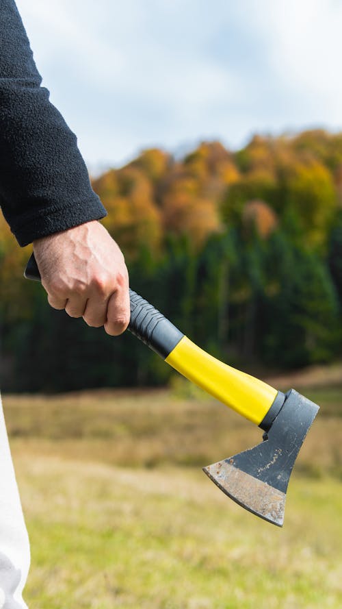 Man with an Ax Near the Forest