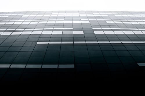Free Abstract view of a modern symmetrical building in Copenhagen, Denmark. Stock Photo