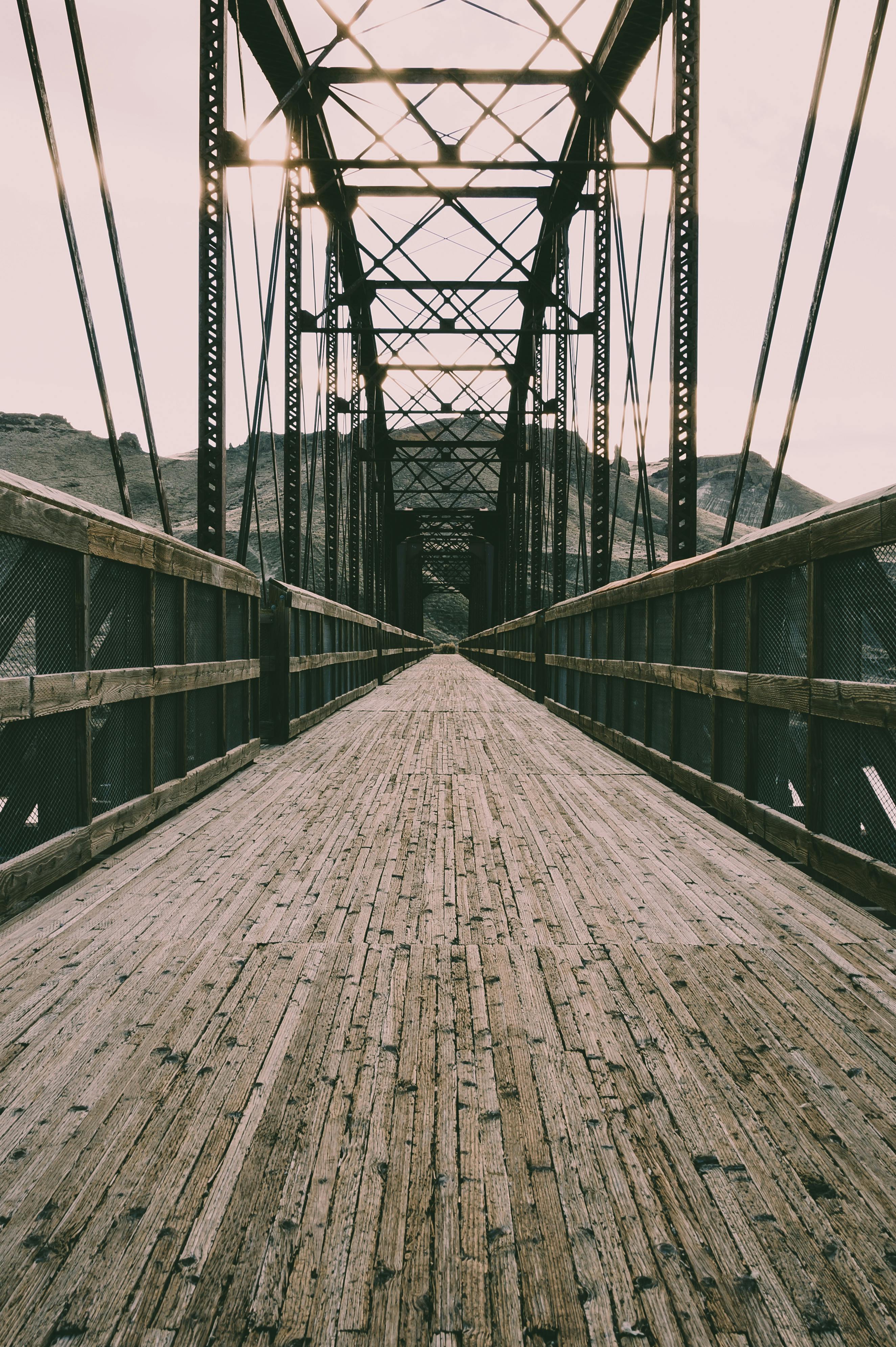 Kostenloses Foto zum Thema: architektur, brücke, hängebrücke