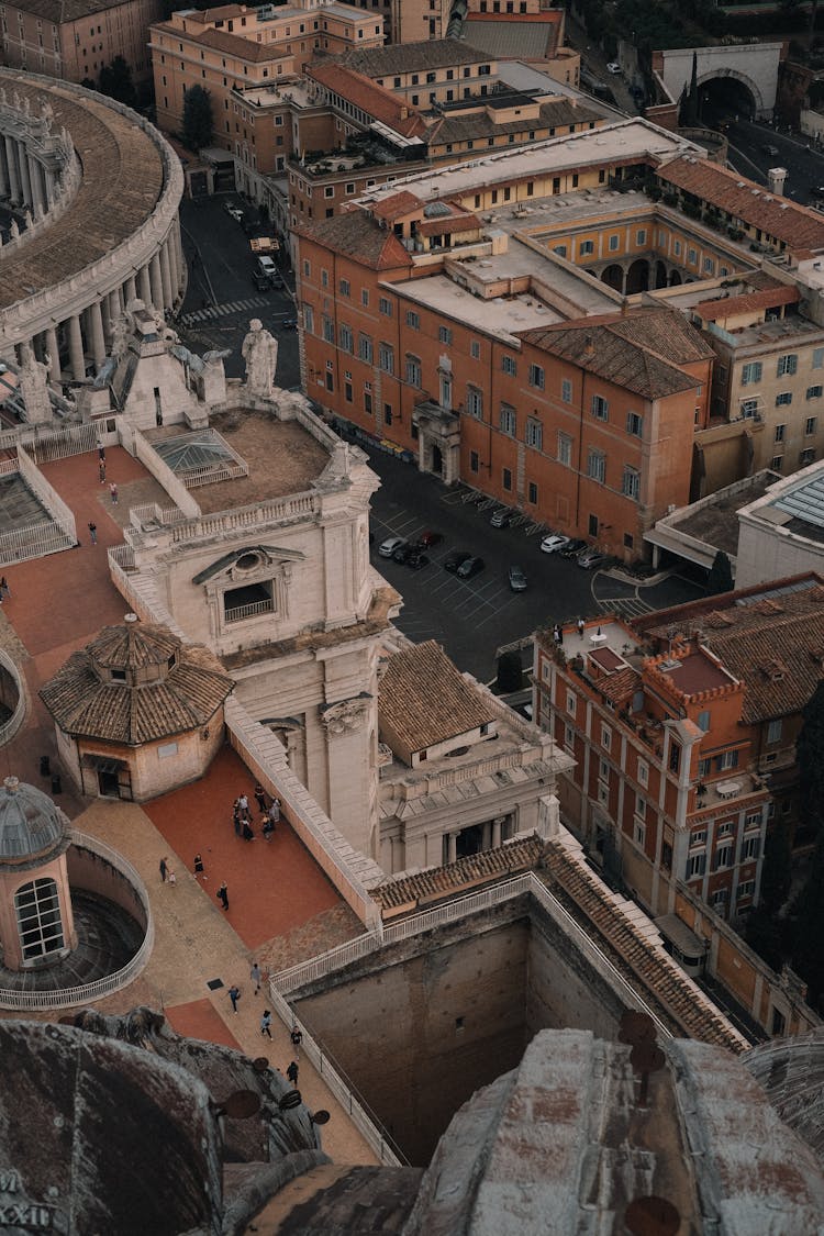 Aerial View Of St. Peters Square, Vatican City, Rome, Italy 