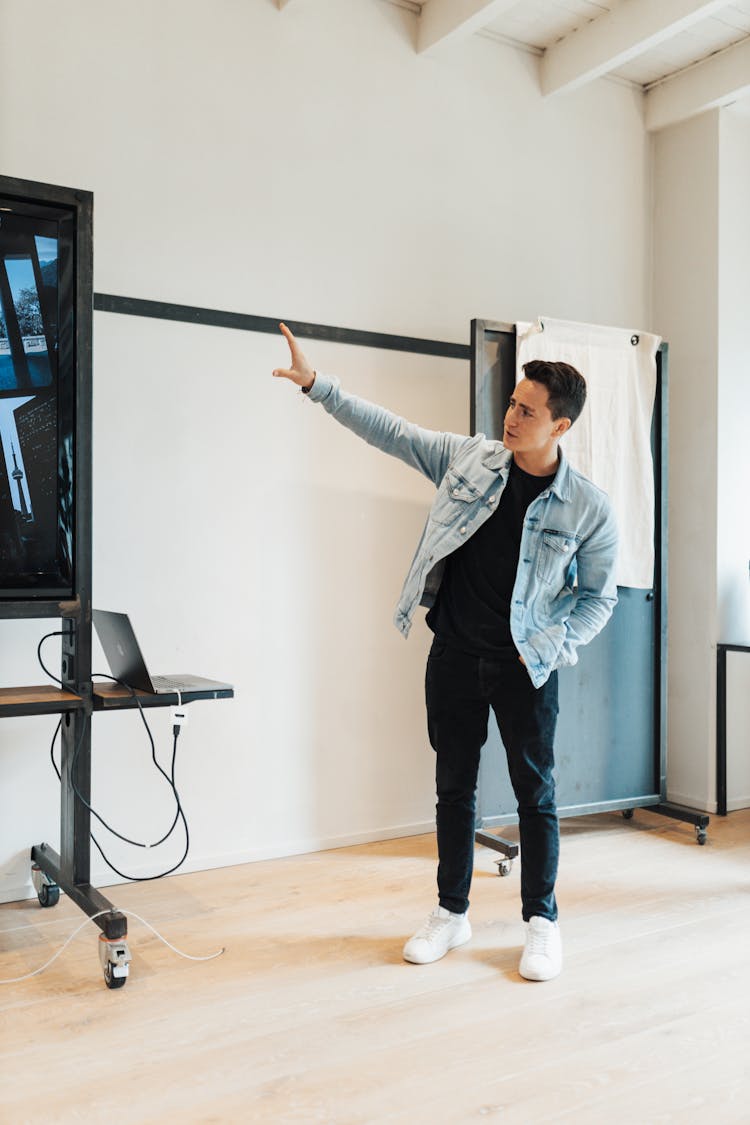 Man During Digital Presentation