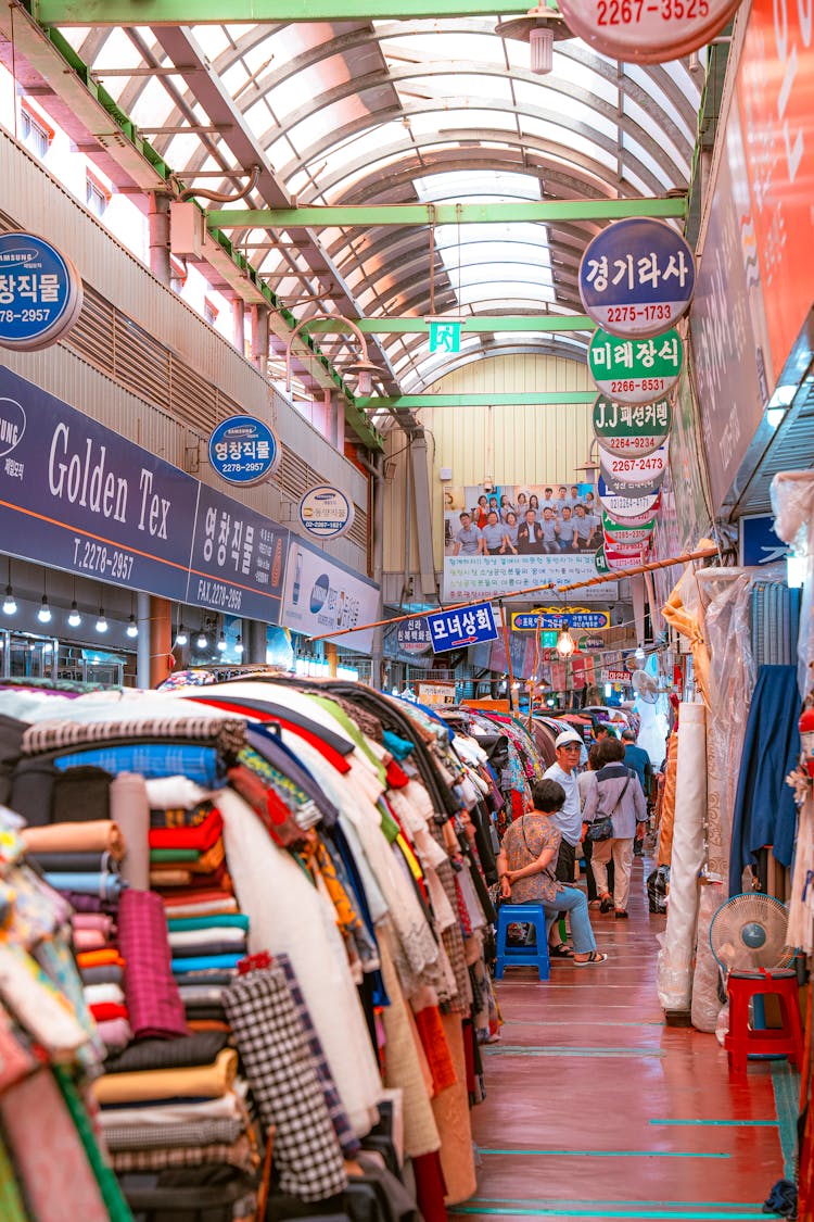 Abundance Of Clothes In Bazaar Store