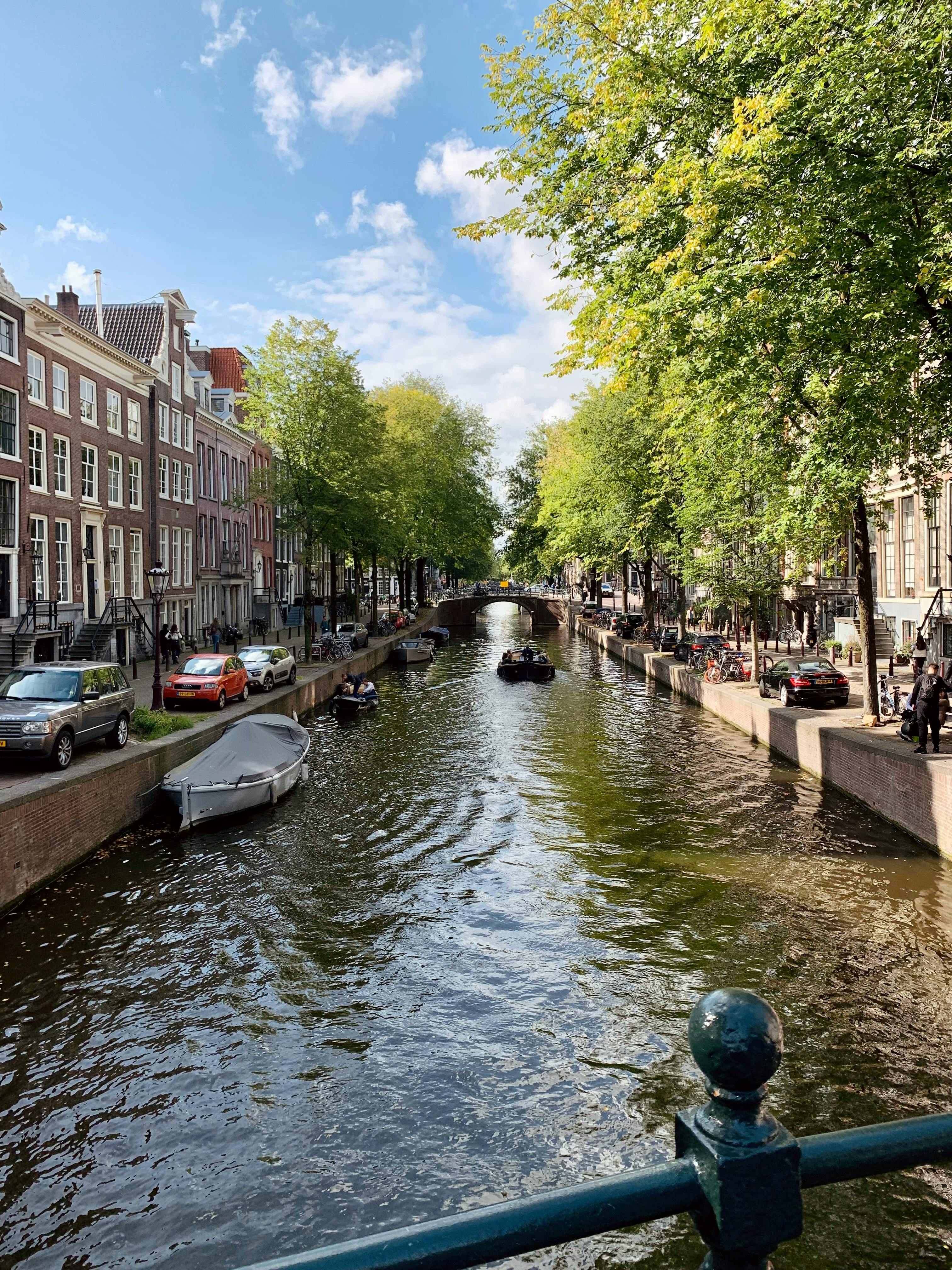 Amsterdam canals and historic gabled houses