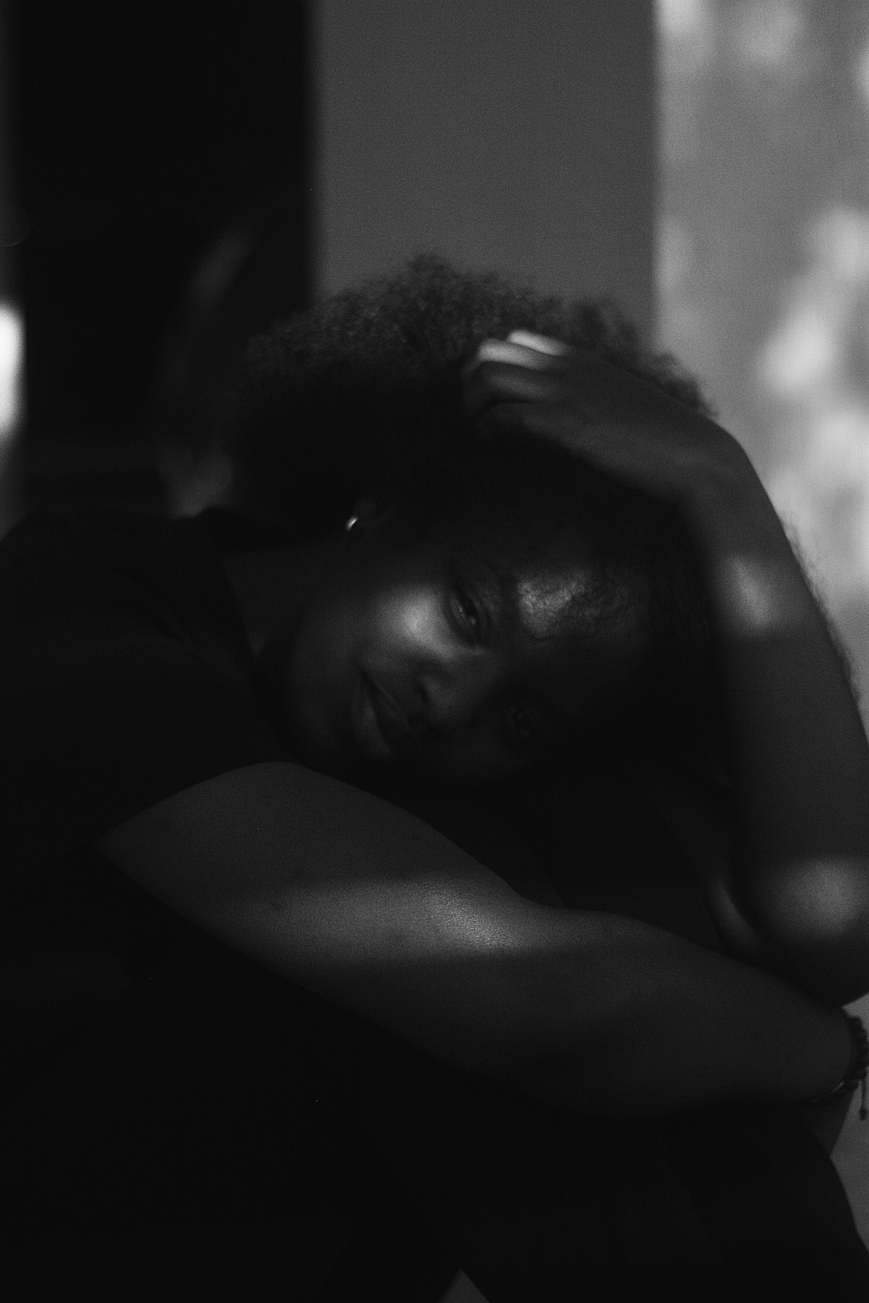Smiling Woman in Shadow · Free Stock Photo