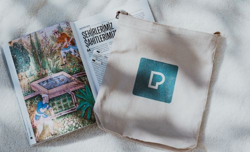 Branded tote bag with logo