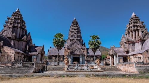 View of Temples at the Angkor Wat Complex in Siem Reap, Cambodia