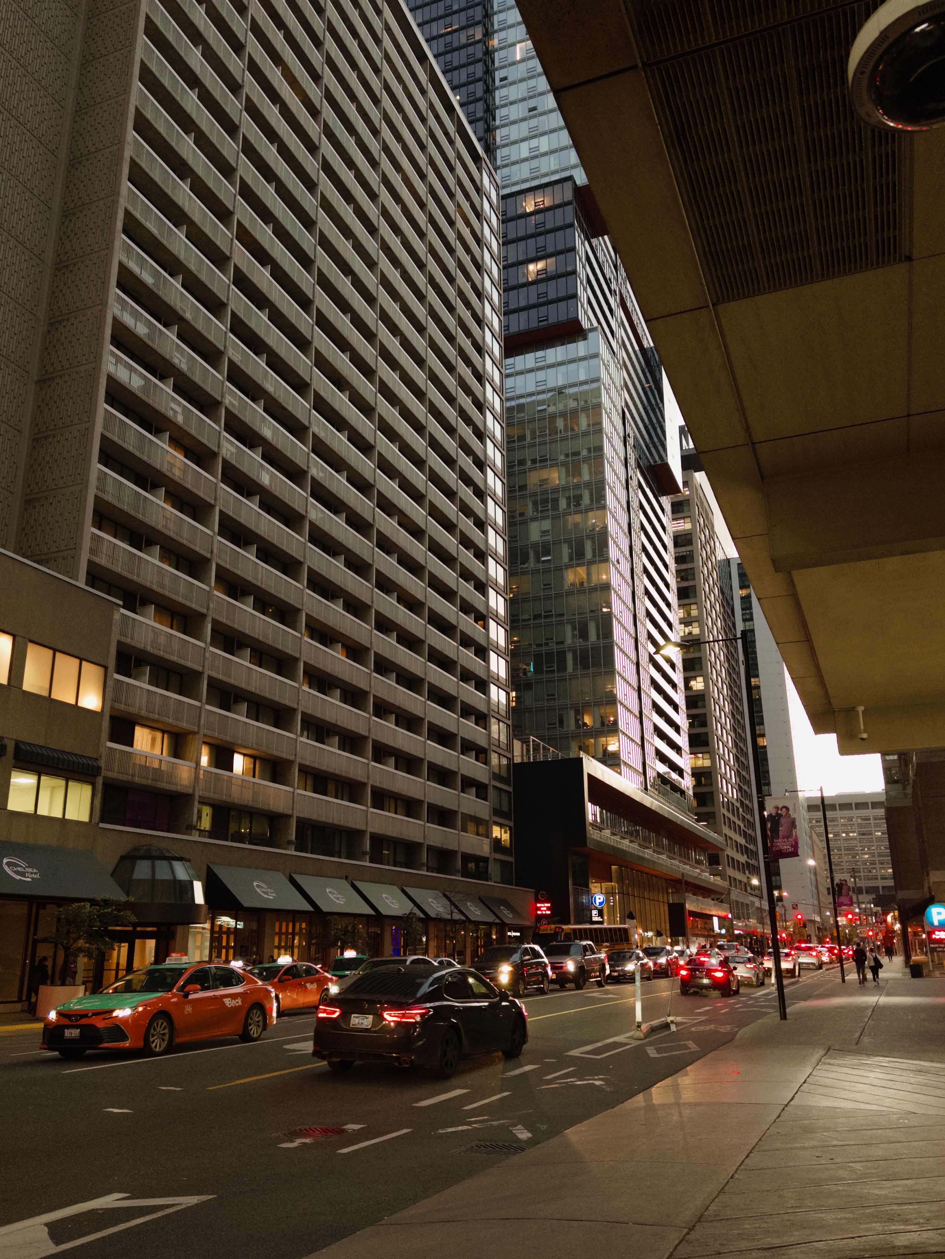 View of a Busy Street and Modern Skyscrapers in City · Free Stock Photo