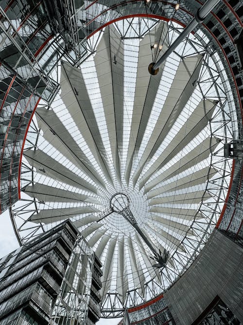 Low Angle Shot of the Center Potsdamer Platz in Berlin, Germany 
