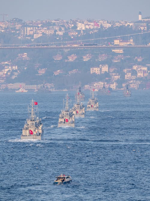 Battleship in Bosphorus Strait