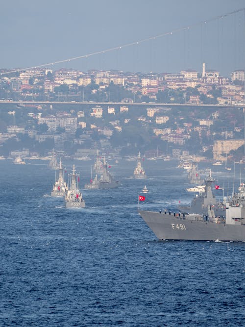 Military Vessels in Bosphorus Strait