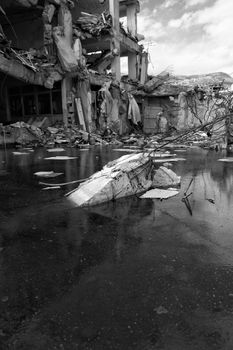 A flooded house indicating potential dangers