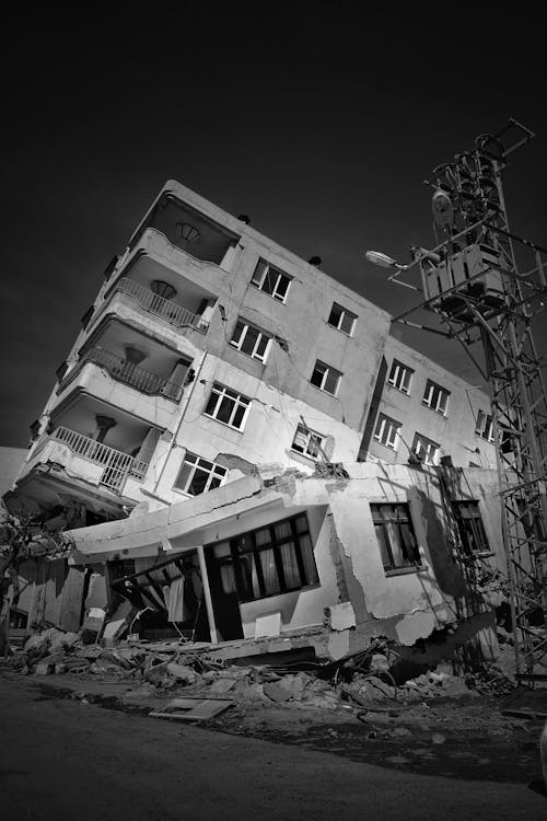 Ruined Building in Black and White