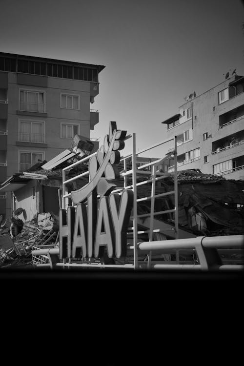 Ruined City in Turkey in Black and White