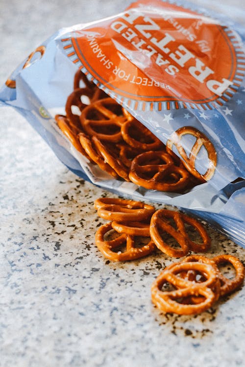 Free Opened Pretzel Pack Stock Photo