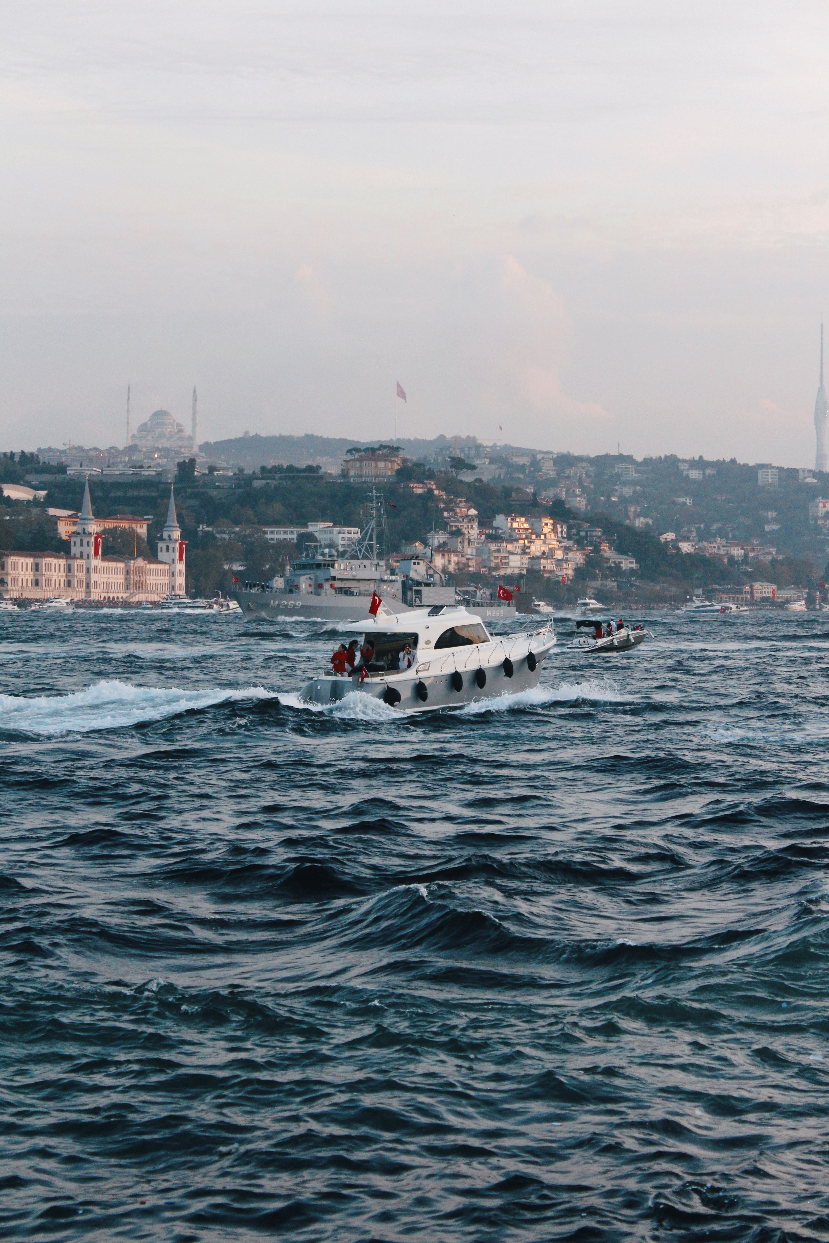 Motorboat on Bosporus in Turkey · Free Stock Photo