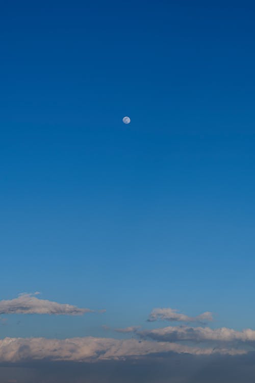 Moon on Clear, Blue Sky