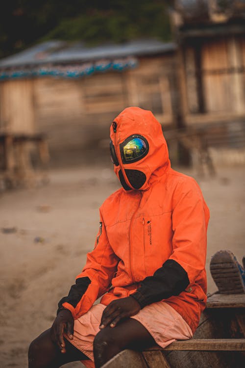 Man in Jacket with Hood and Goggles