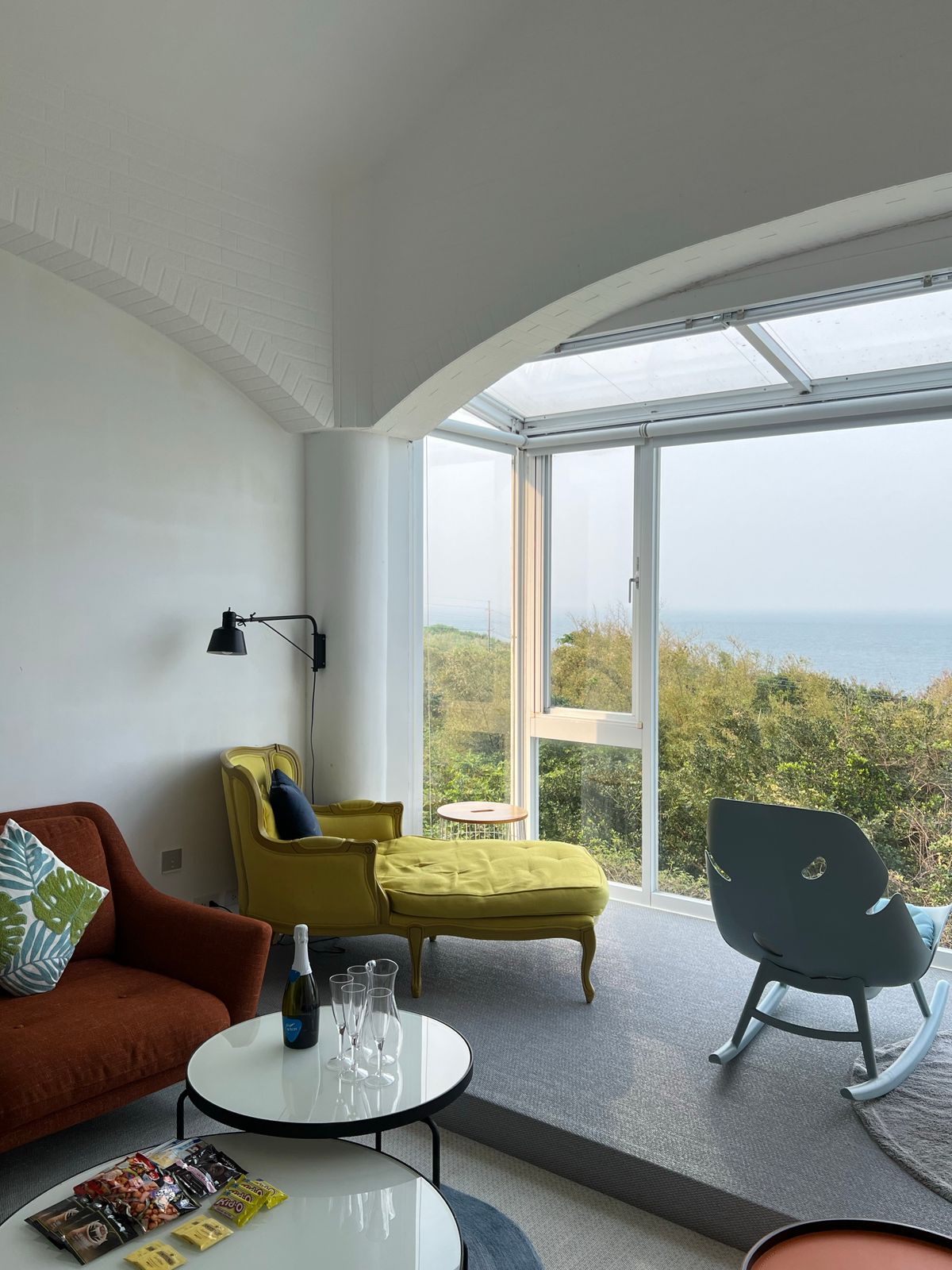 Storage window seat in a UK conservatory