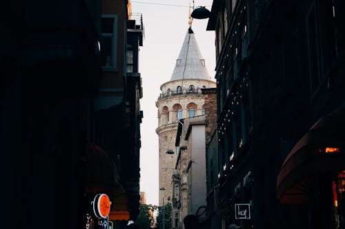 Narrow Street Near Galata Tower Museum in Istanbul