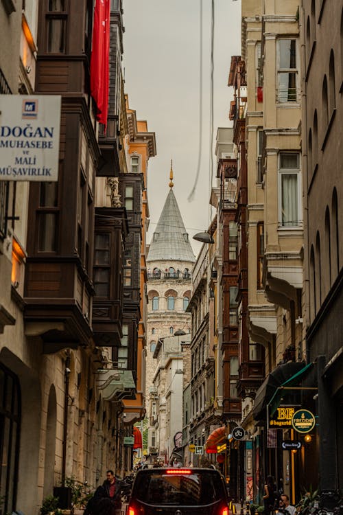갈라 타 타워, 거리, 건물의 무료 스톡 사진