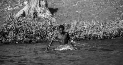 Free Fishing on Lake Victoria  Stock Photo