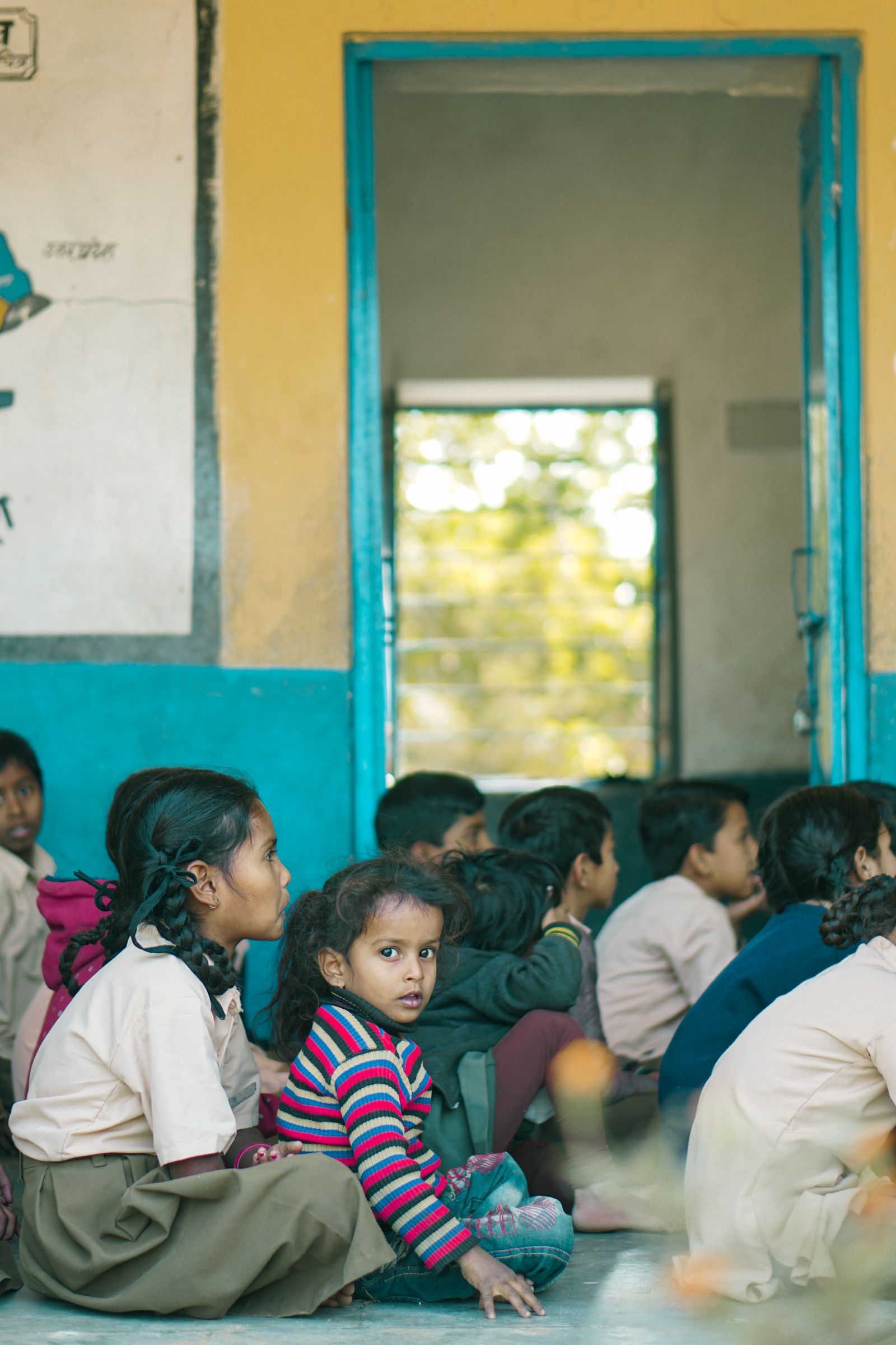 Students taking part in a lesson in a classroom