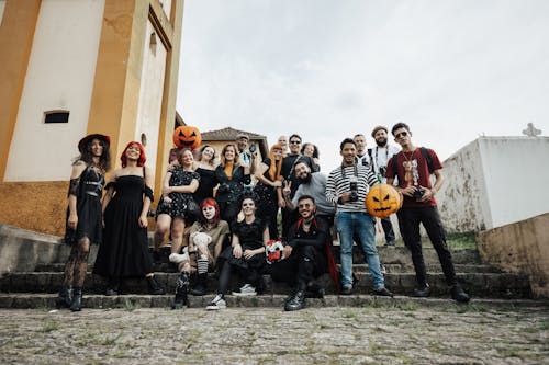 Group of People Celebrating Halloween