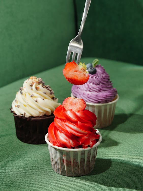 Cupcakes with Multi Colored Frosting